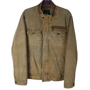 GH Bass Barn Jacket Mens Med Brown Casual Chore Trucker Field Coat Quilted Lined